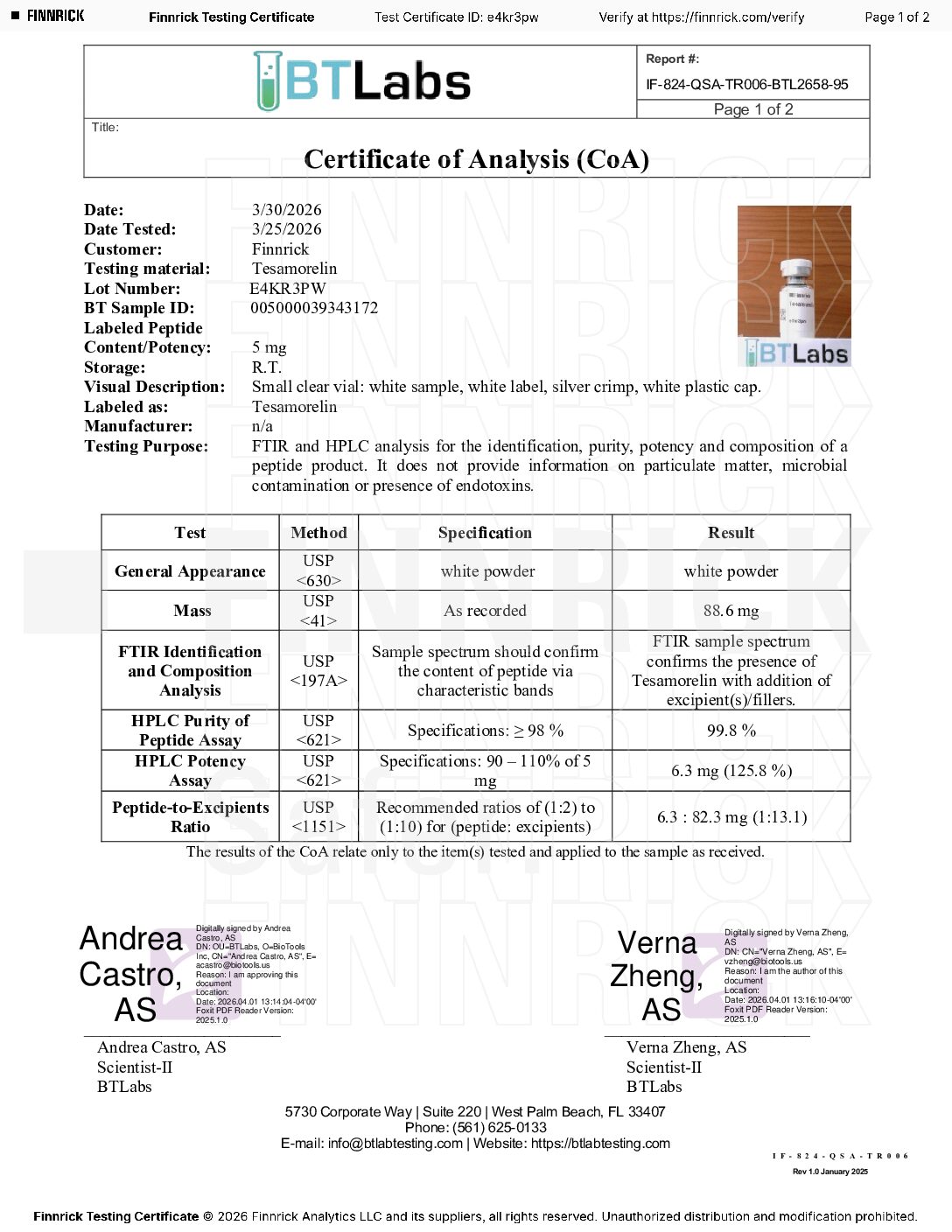 Tesa 5mg march 2026 Tesa (research Grade) 5MG - Image 2