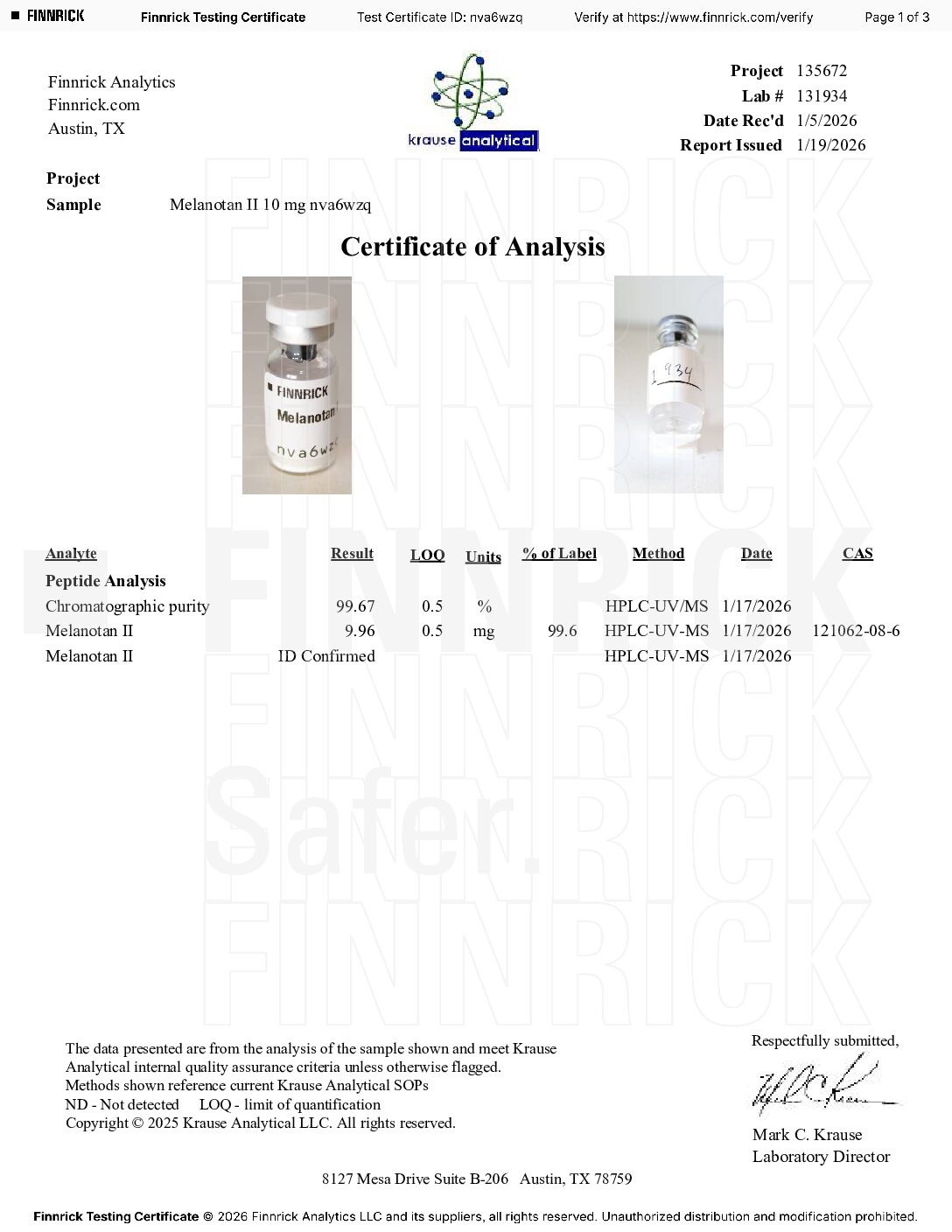mt 2 jan Melanotan MT-2 10MG (Research Grade) - Image 2