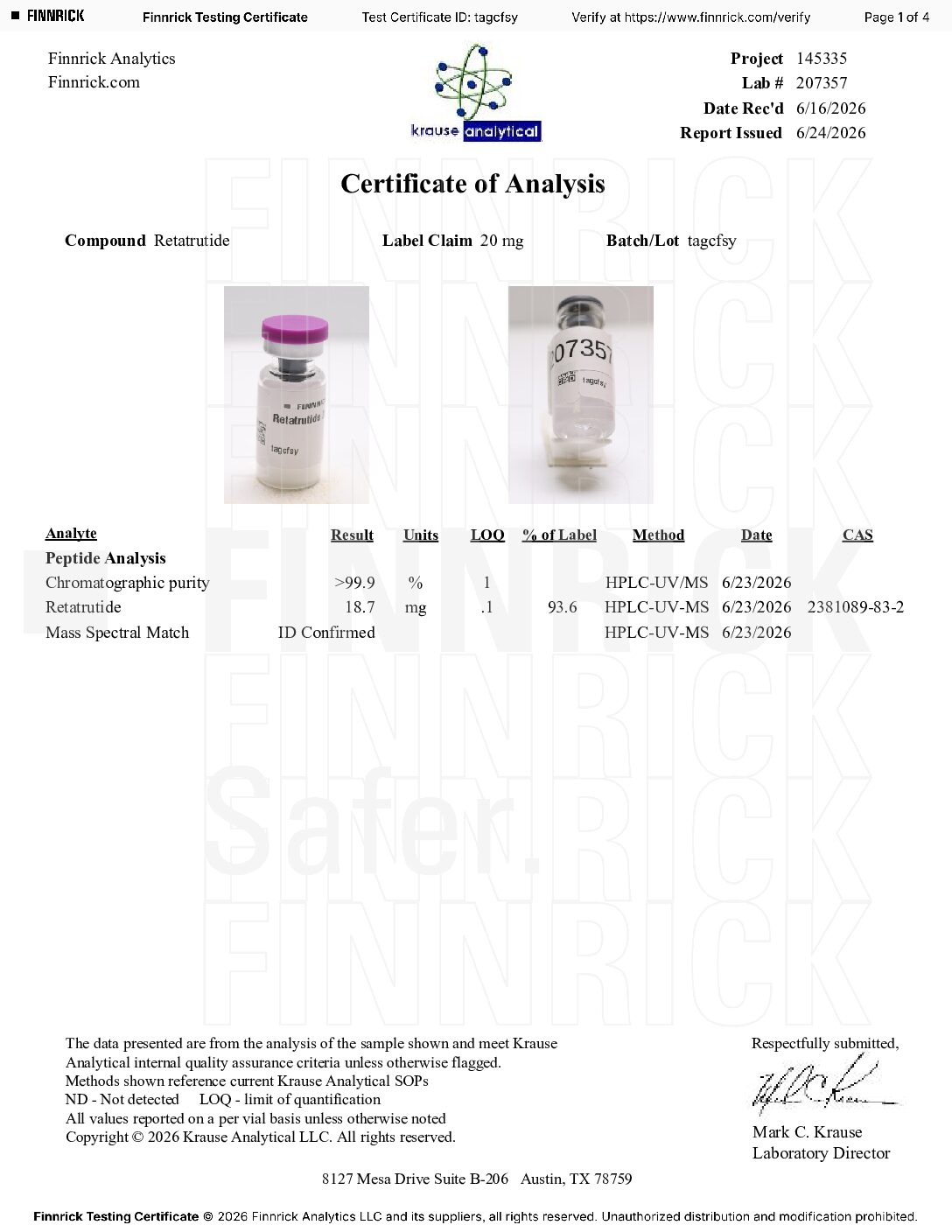 reta 20 june SV-RT 20mg Research Peptide | High Purity - Image 2